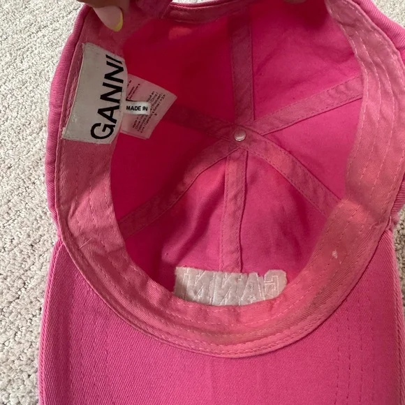 Ganni Pink Baseball Cap - Picture 5 of 6